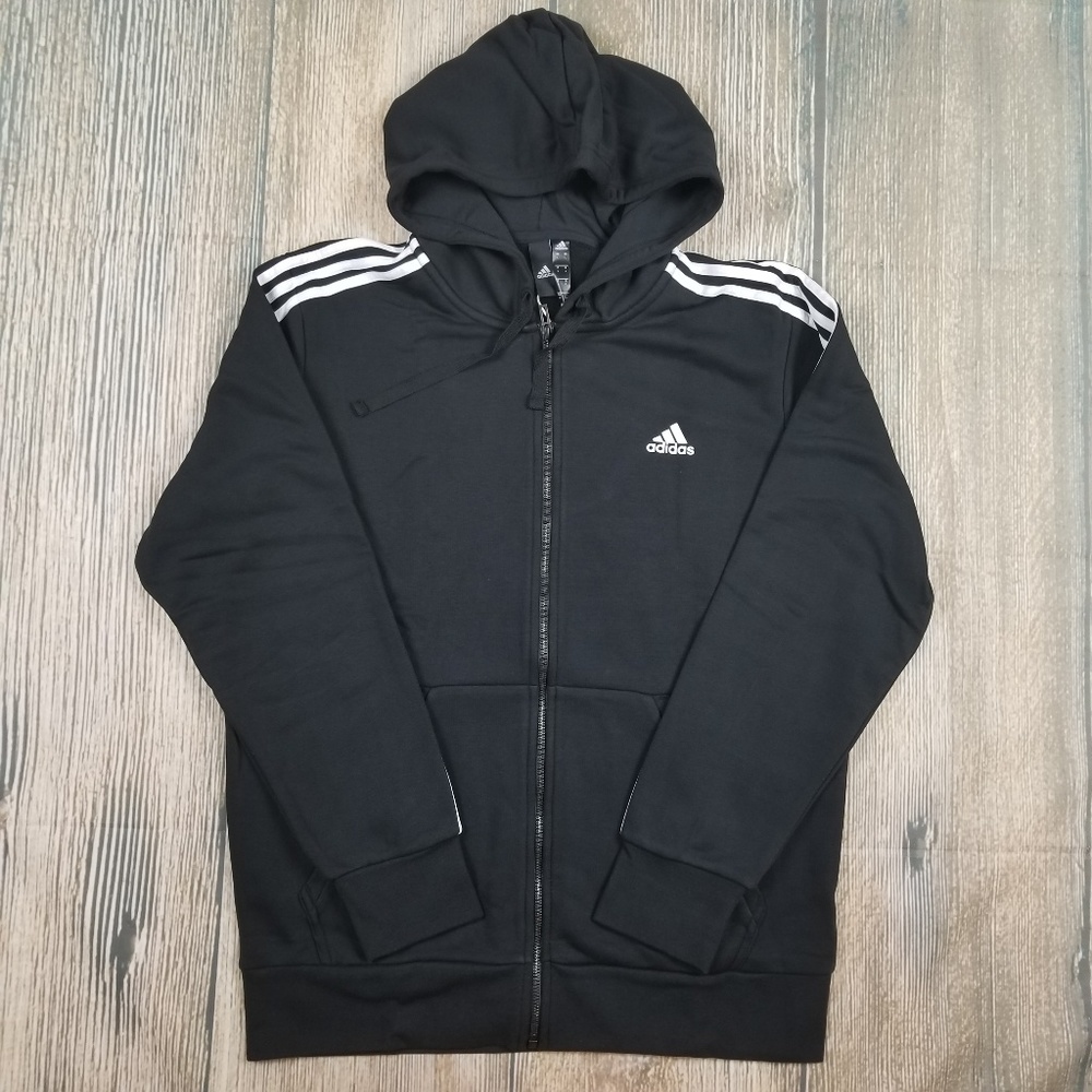 *NWT* ADIDAS 3-Stripes Hoodie.  - Black